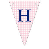 Pink Gingham Wimpelkette (Erste Fahne)