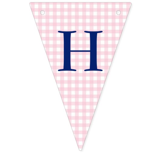 Pink Gingham Wimpelkette (Erste Fahne)