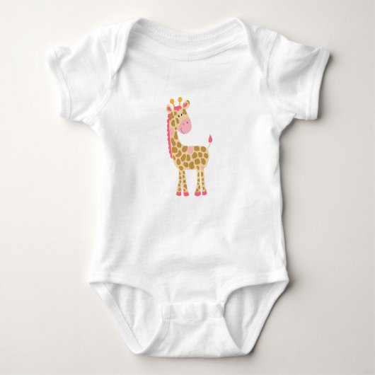 Pink Giraffe Baby Bodysuit Baby Strampler (Vorderseite)