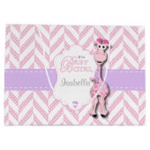 Pink Giraffe Babydusche Große Geschenktüte (Rückseite)
