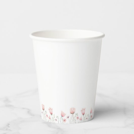 Pink Giraffe Babydusche Papiertuchhalter Pappbecher (Rückseite)