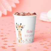 Pink Giraffe Babydusche Papiertuchhalter Pappbecher