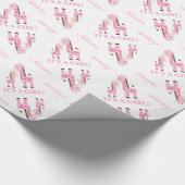 Pink Giraffe Babydusche Wrapping Paper Geschenkpapier (Ecke)