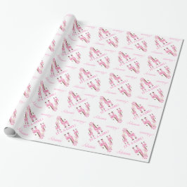 Pink Giraffe Babydusche Wrapping Paper Geschenkpapier