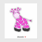 Pink Giraffe Custom-Cut Vinyl Sticker (Blatt)
