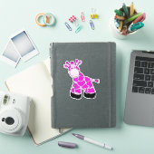 Pink Giraffe Custom-Cut Vinyl Sticker (iPad Hülle)