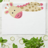 Pink Giraffe Erster Geburtstag Handtuch (Gefaltet)