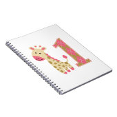 Pink Giraffe Erster Geburtstag Notizblock (Rechte Seite)