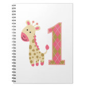 Pink Giraffe Erster Geburtstag Notizblock (Vorderseite)