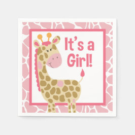 Pink Giraffe Es ist eine Girl Baby Dusche Napkins Serviette