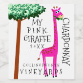 Pink Giraffe Funny Homemade Weinetikett (Einzelnes Label)