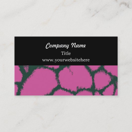 Pink Giraffe Fur Muster Business Card Visitenkarte (Vorderseite)