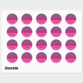 Pink Giraffe Fur Muster Danke Runder Aufkleber (Blatt)