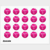 Pink Giraffe Fur Muster Runder Aufkleber (Blatt)