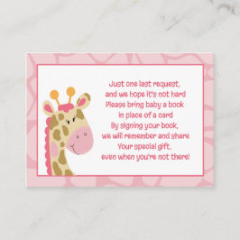 Pink Giraffe Girl Enclosure Book Request Cards Begleitkarte