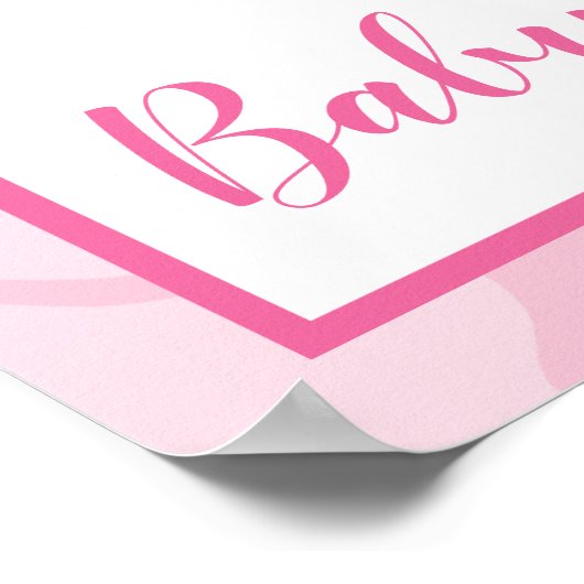 Pink Giraffe Girl Herzlich willkommen im Baby Dusc Poster (Ecke)