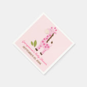Pink Giraffe individuelle Babydusche Napkin Serviette (Ecke)