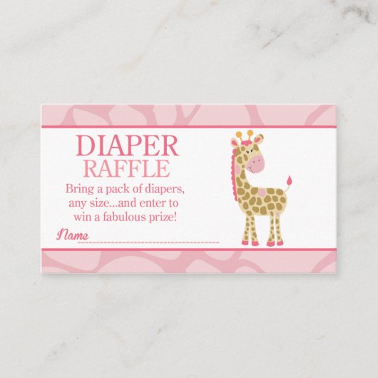 Pink Giraffe Jungle Jill Babydusche Windelwindung Begleitkarte (Vorderseite)