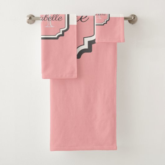 Pink Giraffe Muster Badhandtuch Set (Insitu)