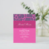Pink Giraffe Muster Bridal Dusche Einladung (Stehend Vorderseite)