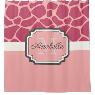Pink Giraffe Muster Duschvorhang