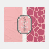Pink Giraffe Muster Fleecedecke (Vorderseite (Horizontal))
