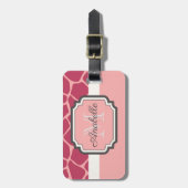 Pink Giraffe Muster Gepäckanhänger (Vorderseite vertikal)