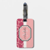 Pink Giraffe Muster Gepäckanhänger (Rückseite vertikal)