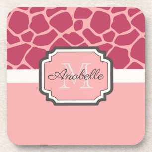 Pink Giraffe Muster Getränkeuntersetzer