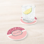 Pink Giraffe Muster Getränkeuntersetzer (Seite)