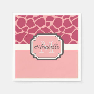 Pink Giraffe Muster Serviette