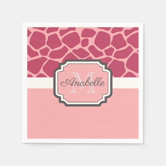 Pink Giraffe Muster Serviette (Vorderseite)