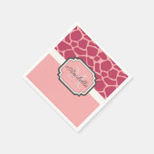 Pink Giraffe Muster Serviette (Ecke)