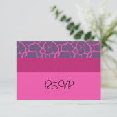 Pink Giraffe Muster UAWG RSVP Karte (Stehend Vorderseite)