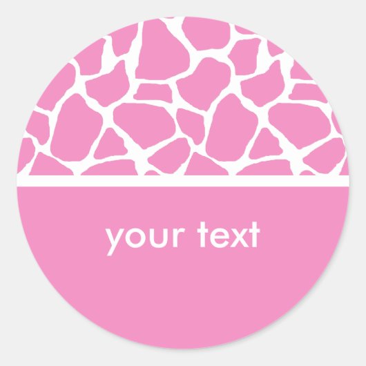 Pink Giraffe Print Custom Stickers (Vorderseite)