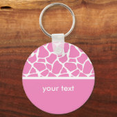 Pink Giraffe Print Customizable Key Chain Schlüsselanhänger (Vorderseite)