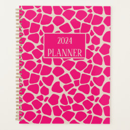 Pink Giraffe Print Pattern Planner Planer
