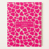 Pink Giraffe Print Pattern Planner Planer (Rückseite)