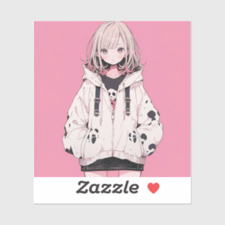 Pink Girl | 東京娘 GenerartiveAI シール Aufkleber