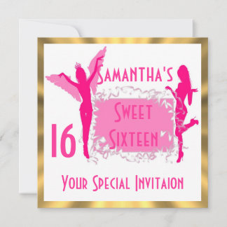 Pink Girl 16 . Geburtstag Party Einladung