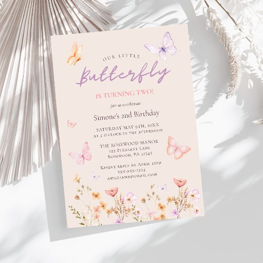 Pink Girl 2. Geburtstag Einladung