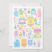 Pink Girl 5. Geburtstag Einladung (Rückseite)