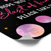 Pink Girl Astronaut Blast of Fun Birthday Gefallen Poster (Ecke)