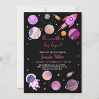 Pink Girl Astronaut Space Countdown Kinderdusche