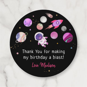 Pink Girl Astronaut Weltraum Geburtstag Geschenkanhänger