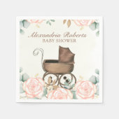 Pink Girl Baby Dusche Blütenmassage Serviette (Vorderseite)