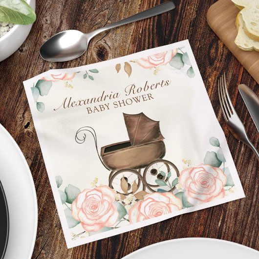 Pink Girl Baby Dusche Blütenmassage Serviette