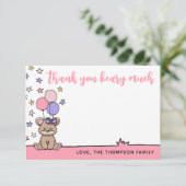 Pink Girl Baby Dusche Danke schön viel Beary (Stehend Vorderseite)