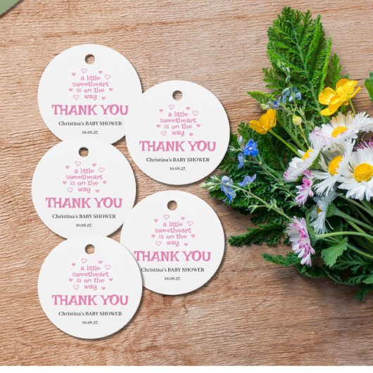 Pink Girl Baby Dusche Geschenkanhänger