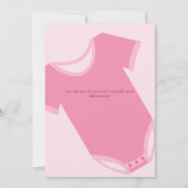 PINK GIRL BABY DUSCHE MIT BABYFLASCHE EINLADUNG (Rückseite)